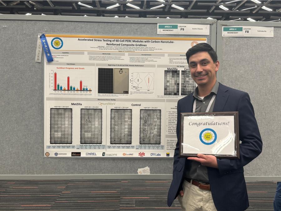 Andre Chavez Wins Best Poster Award at Prestigious IEEE Photovoltaic Specialists Conference