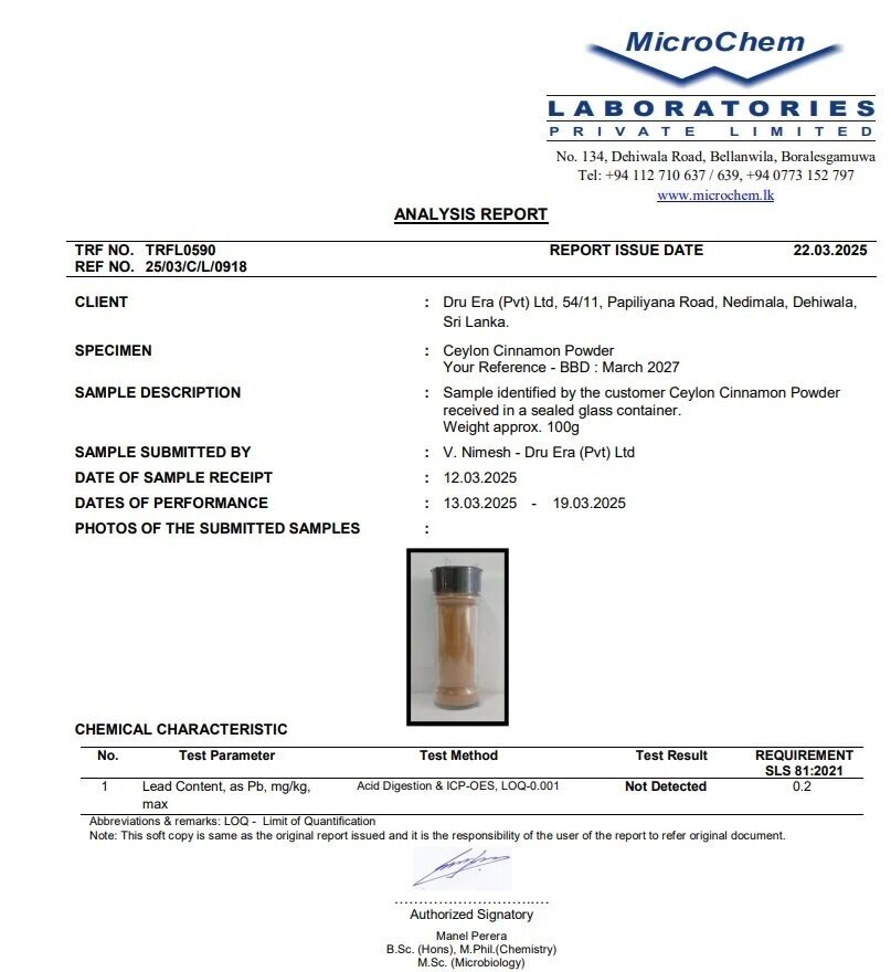 Risk-Free Ceylon Cinnamon: Druera’s Zero Lead Report